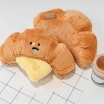 Hiddening Food Sniffing Toy Interactive Dog Chew Toy Croissant Bread Squeaking Sound Plush Toys Pets Exercise Supplies China Mainland beige
