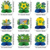 2026 Brazil Soccer Theme Honeycomb Table Centerpieces Kids Birthday Party Decorations Fans Boys Supplies Football Match Cheer up šviesiai žalios spalvos