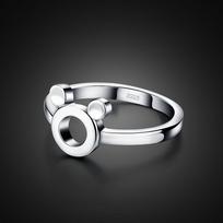 Versatile Cute Mickey Ring Women'S White Copper Plated Thick Rhodium Gold Ring Ring Simple Silver Jewelry 3