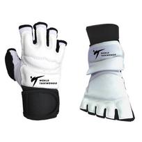 Puspirštinės bokso pirštinės suaugusiems ir vaikams - Taekwondo, Sanda, MMA treniruotės XS Gloves (Height 100-130CM) white