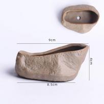 Ceramic Succulent Plant Pots Wear Resistant with Drainage Hole Plants Growing Container Stone Shape Bonsai Potted Flowerpot