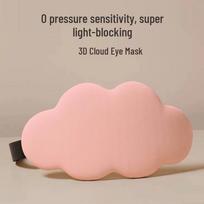Cloud 3D Memory Foam Eye Mask - Light-Blocking Sleep Aid for Men & Women, Stereo Design, Ear Hanging, Summer Comfort Single Orange Earplug