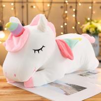 25-100CM Giant Size Unicorn Plush Toy Soft Stuffed Cartoon Unicorn Dolls Animal Horse High Quality Birthday Gift 35cm balta