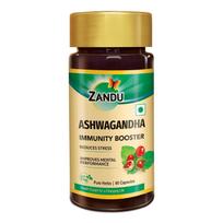 Zandu Ashwagandha 60 Veg Capsules 250mg | Pure Root Extract for Stress Relief, Immunity & Stamina, Rejuvenates Mind and Body