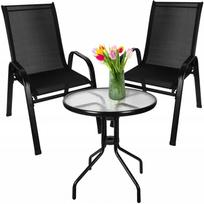 Lauko baldų komplektas GARDEN FURNITURE, juodas stalas ir kėdės