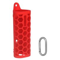 Silicone Case Shockproof Flexible Carrying Case Silicone Cover Case Foldable with Carabiner for Sonos Roam 2 Wireless BT Speaker raudona