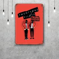 Twenty one pilots Dekoratyviniai Vintažiniai Metaliniai Ženklai Skardinės Ženklai Kapitono Plakato Dekoracija Barui, Pub'ui, Klubui, Vyriškam Urveliui Sienos Dekoracija 20x30cm（7.8x11.8inch）