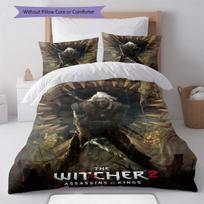 The Witcher 3  Bedding Quilt Set Quilt Cover Pillowcase Home Decoration Birthday Gift (1 * duvet cover + 2 * pillowcase, without core) 135x200cm black