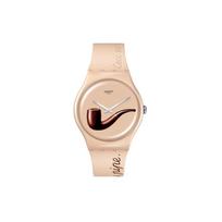 Swatch Quartz Movement 30 Meters Water Resistant Watch 41 Mm Coffee Dial Bio-Based Material Case Silicone Strap Unisex watches SO29Z124 Khaki beige