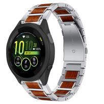 22mm Rosewood+Metal Strap For Garmin Forerunner 965 265 255 265 970 570 Stainless Steel Bracelet For Garmin Venu 4 3 2 Wristband Forerunner 570 45mm sidabras
