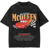 Oversized Washed T-Shirt Cars 95 Logo Lightning Mcqueen Simp M