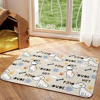 VIKAMA Cartoon Cat Pet Eating Mat, Cat & Dog Bowl Pad, Beds For Home Decor, Non-Slip, Strong Absorbency, Durable & Easy To Clean 40cm x 60cm
