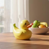 6 Pieces Fruit Duck Figurine Creative Statue Colorful for Desk, Tabletop, Office Banana Banana