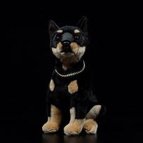 Simuliacinis dobermanas Mielas pliušinis žaislas trumpaplaukis juodas policijos šuo Lėlės modelis Gyvosios gamtos gyvūnas Vaikams Gimtadienio dovana High 30cm black