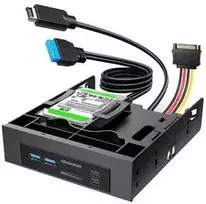 GRAUGEAR USB-HUB+Kartenleser Frontpanel m. 2,5" SSD Rahmen