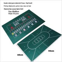 Apverčiamas pokerio kortų stalo kilimėlis – 60x90cm neaustinis veltinis Texas Hold'em ir ruletei 90x60cm