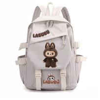New Bubble Mart Labubu printed schoolbag elementary school students and junior high school students fashionable breathable casual backpack