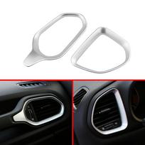 2pcs Dashboard Air Vent Outlet Decorate Trim Cover for Jeep Renegade 2016 2017 2018 2019 2020 2025 2025 Car Accessory ABS sidabras