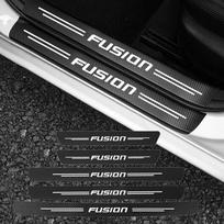 Anglies pluošto automobilio durų slenksčio apsauga, bagažinės buferio pedalas, apsauga nuo įbrėžimų, vandeniui atspari lipdukų danga Ford FUSION 1Pcs-For-FUSION gray