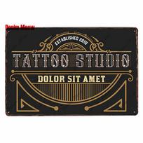 Classic Tattoo Studio Metal Tin Sign, Vintage Wall Art Painting Plaque, Tattoo Shop Antique Room Decor, Parlor Home Decor, WY86 20x30cm