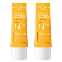 Dot & Key Vitamin C + E Super Bright Sunscreen SPF 50 Combo 50G X Pack of 2 for Glowing Even Toned Skin