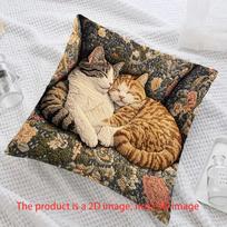 Cozy CatPrint Pillowcase Embrace Serenity with These Sleeping Kitties Sofa cushion cover home decoration 2D printing 45cmx45cm