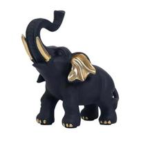 Elephant Ornament Black Golden Animal Design Resin Figurine Symbolizing Good Luck Strength Wisdom Elephant Sculpture juoda