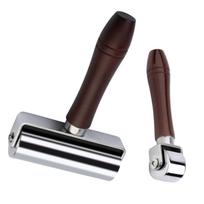 26mm 100mm Leather Press Edging Roller, Wood Handle Leather Glues Laminating Roller, Leather Press Edges Roller Tool 1