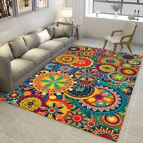 Bohemian Mandala Outdoor Indoor Area Rug Colorful Pattern Carpet Weather Non Slip for Patio Deck Living Room Bedroom Home Decor 40X60CM