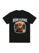 Bober Kurwa Bobr T-Shirt Funny Meme Graphic Women Fashion Hip Hop Short Sleeve Loose T-Shirts Comfort T Shirt S įvairiaspalvis