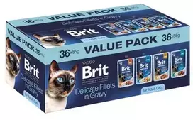 BRIT Premium by Nature Delicate fillets in gravy Box – šlapias kačių maistas – 36x85g