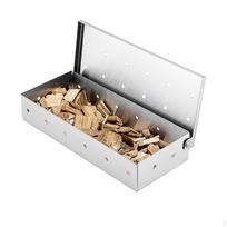 Smoker Box Grill Tool BBQ Accessories Meat Smoking for Home Barbecue gray