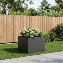 Sodo vazonas Juoda 80 x 80 x 60 cm Šaltai valcuotas plienas