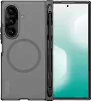 Nillkin Super Frosted FOLD Magnetic Pen Slot Back dėklas skirtas Samsung Galaxy Z Fold 8 Ultra skaidrus juodos spalvos