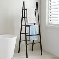 Dvipusis antklodžių kopėčių Juoda 50 x 50 x 159 cm Bambukas
