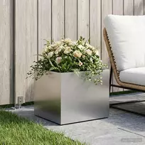 Sodo vazonas Sidabrinė 40 x 30 x 30 cm Galvanizuotas plienas