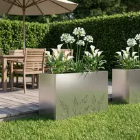 Sodo vazonas Sidabrinė 80 x 30 x 49 cm Galvanizuotas plienas