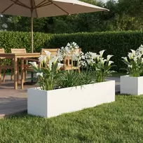 Sodo vazonas Balta 100 x 20 x 20 cm Šaltai valcuotas plienas