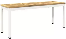 Sodo suolas 108,5 x 35 x 45 cm Kietos akacijos mediena Balta