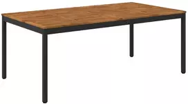 Sodo vakarienės stalas Natūrali ir juoda 196 x 100,5 x 75 cm