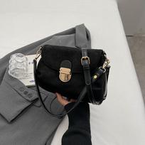 Premium sense niche crossbody small bag women's new trendy design suede retro shoulder bag underarm bag juoda