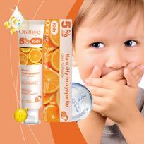 Oralhoe Sweet Orange Flavor Children's Oral Care Toothpaste Cleans teeth Makes teeth shiny Protects the mouth Freshens 114g