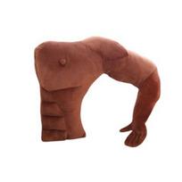 Merginoosios rankos pagalvė, kimštas vyro kūno formos pagalvė, raumeningos krūtinės pagalvė, apkabinimo draugas kaklo ir pečių atramai 45cm Left Hand brown
