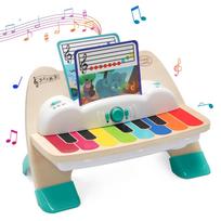 Medinis jutiklinis žaidimų pianinas su šviesa ir muzika, įdėklas, natos, natų knyga, ankstyvojo mokymosi ugdomieji žaislai 12 mėn. kūdikiams, dovanos blue