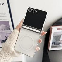 Matte Magnetic Z Flip7 Phone Case Translucent Hinge Protection Cover for Samsung Galaxy Z Flip7 for Magsafe Wireless Charging Galaxy Z Flip7 skaidri