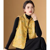 Melanie New Chinese Style Jacquard Cotton Vest XL
