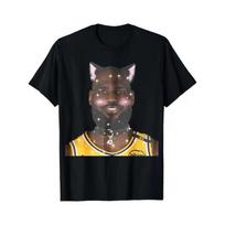 LeBron James spoof funny cat graphics 100cotton unisex shirt 2026 Summer New Oneck Unisexs Y2k Short Sleeve Retro fashion Tshirt M