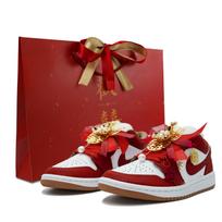 Jordan Air Jordan 1 Abrasion Resistant Low top Vintage Basketball Shoes Women's Red DC0774-202(Team837-SBOX ) 36.5 brown