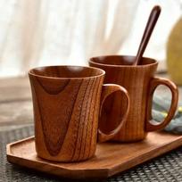 Japanese Style Jujube Wood Cup, Heat Resistant for Tea, Coffee, Household, Wooden Material, Fashionable Beverage Ware A