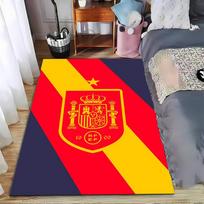 Ispanijos vėliavos dizaino kilimas su karališku herbu ir ryškiu spalvų raštu, tinkamas naudoti kaip neslystantis kilimėlis svetainės, miegamojo sofoms 60x90cm( 23x35in ) red